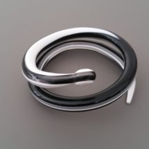 Bracciale SNAKE realizzato in TRESPEX Tricolato Bianco Trasparente Nero