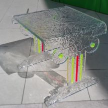 Panchetto CLASSIC realizzato in TRESPEX Ghiacciato 1001 Spessore 15mm