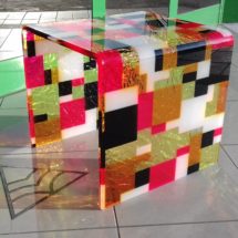 Panchetto relizzato in TRESPEX Mosaic Ghiacciato