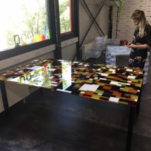 Tavolo realizzato in TRESPEX Mosaic